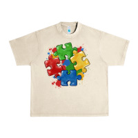 Sandshell autism puzzles Urban Heavy Tee - MaliasSmallBusiness
