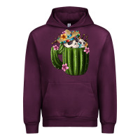 Mauve Wine Day Of The Dead Mexican Cactus Urban Hoodie - FaDigitalArtStudio