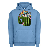 Pigment Pebble Blue Day Of The Dead Mexican Cactus Urban Hoodie - FaDigitalArtStudio