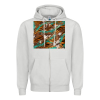 Dove Grey tiger cowhide tumbler Zipper Hoodie - BarkalooDesign
