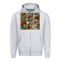 Heather Grey tiger cowhide tumbler Zipper Hoodie - BarkalooDesign