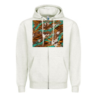 Oatmeal Heather tiger cowhide tumbler Zipper Hoodie - BarkalooDesign