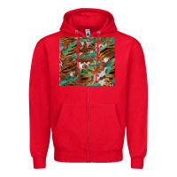 Red tiger cowhide tumbler Zipper Hoodie - BarkalooDesign