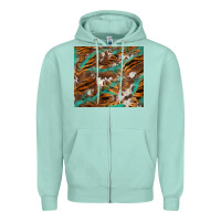 Seafoam tiger cowhide tumbler Zipper Hoodie - BarkalooDesign