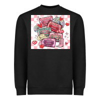Black valentine's day cassette tapes Heavyweight Sweatshirt - MaliasSmallBusiness