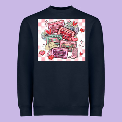 Valentine's Day Cassette Tapes Heavyweight Sweatshirt Designed By Maliassmallbusiness