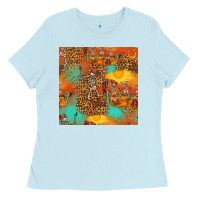 Baby Blue western skeleton seamless pattern Ladies Tee - HRA Design Shop