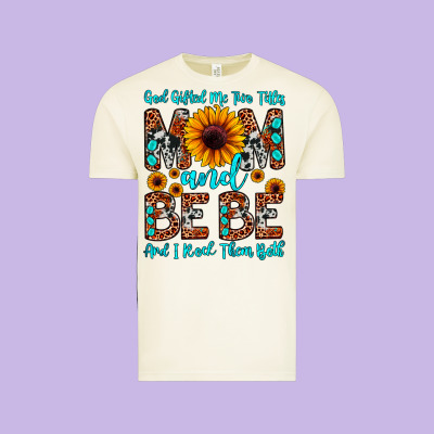 God Gifted Me Two Titles Mom And Bebe  And I Rock Vintage Tee Designed By Jahusdesignshop