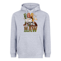 Heather Grey Boo haw Heavyweight Hoodie - NancyCooperArtShop