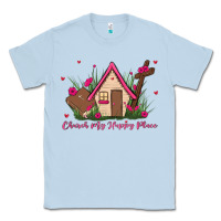 Dusty Blue church is my happy place Classic Tee - MaliasSmallBusiness