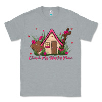 Heather Grey church is my happy place Classic Tee - MaliasSmallBusiness
