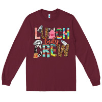 Burgundy lunch lady crew Long Sleeve Tee - NancyCooperArtShop