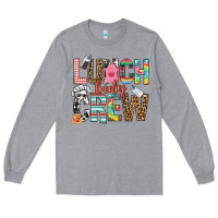 Heather Grey lunch lady crew Long Sleeve Tee - NancyCooperArtShop