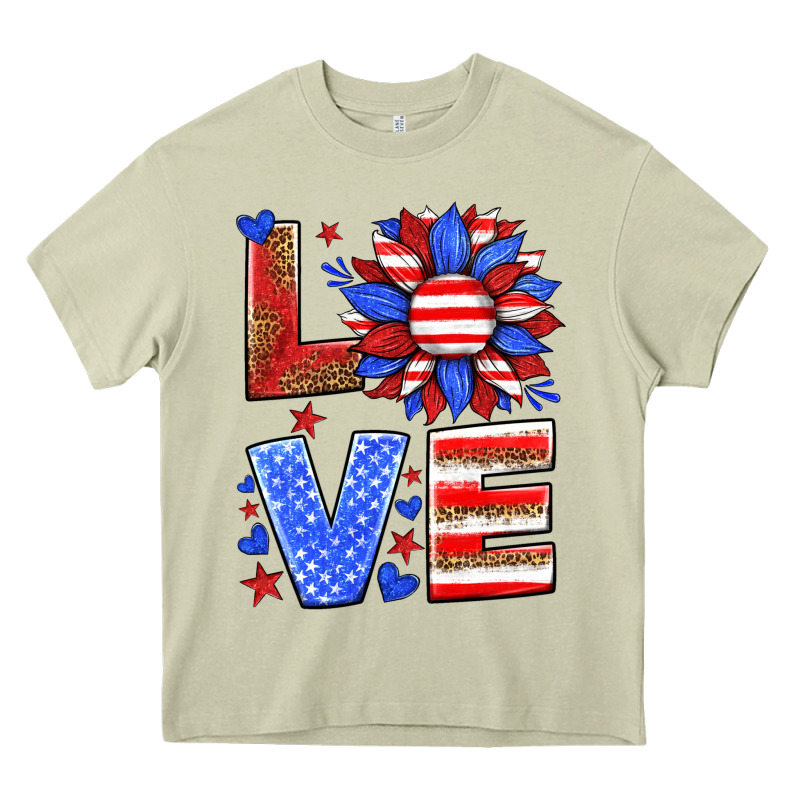 Love America Sunflower Heavy Core Tee by HRA Design Shop | Teevron
