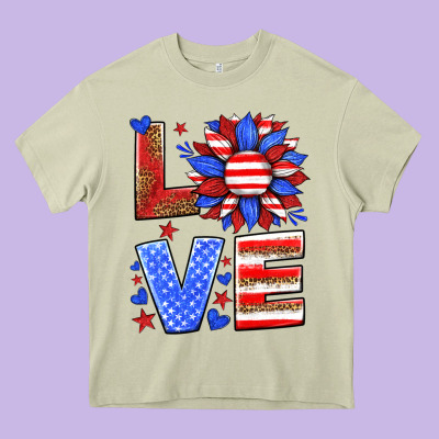 Love America Sunflower Heavy Core Tee Designed By Hra Design Shop