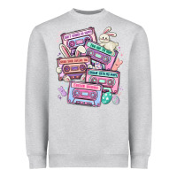 Heather Grey easter cassette tapes Heavyweight Sweatshirt - MaliasSmallBusiness