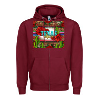 Burgundy texas chica with roses Zipper Hoodie - Jasminsmagicworld