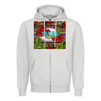 Dove Grey texas chica with roses Zipper Hoodie - Jasminsmagicworld