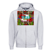 Heather Grey texas chica with roses Zipper Hoodie - Jasminsmagicworld