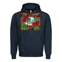 Navy texas chica with roses Zipper Hoodie - Jasminsmagicworld