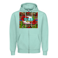 Seafoam texas chica with roses Zipper Hoodie - Jasminsmagicworld