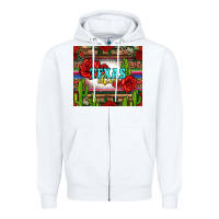 White texas chica with roses Zipper Hoodie - Jasminsmagicworld