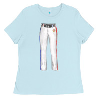 Baby Blue softball uniform pant fa element Ladies Tee - FaDigitalArtStudio