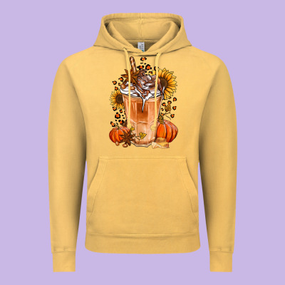 Pumpkin Spice Ice Latte Vintage Hoodie Designed By Jasminsmagicworld