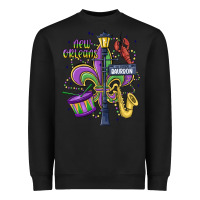 Black new orleans mardi gras streets Heavyweight Sweatshirt - MaliasSmallBusiness