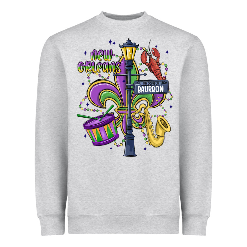 New Orleans Mardi Gras Streets Heavyweight Sweatshirt by MaliasSmallBusiness | Teevron