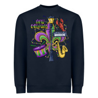 Navy new orleans mardi gras streets Heavyweight Sweatshirt - MaliasSmallBusiness