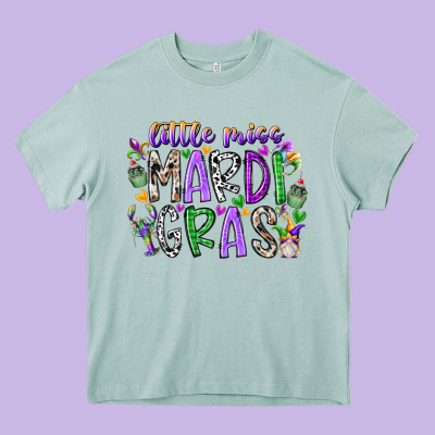 Little Miss Mardi Gras Heavy Core Tee Designed By Racoondesign