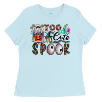 Baby Blue too cute to spook Ladies Tee - CowhideDigitalArt