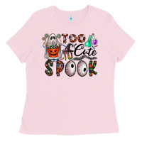 Bubblegum Pink too cute to spook Ladies Tee - CowhideDigitalArt