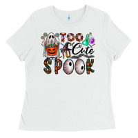 White too cute to spook Ladies Tee - CowhideDigitalArt