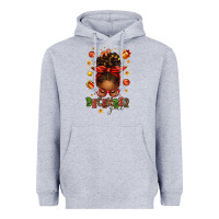 Heather Grey december girl christmas afro messy bun Heavyweight Hoodie - texasbilliewilder