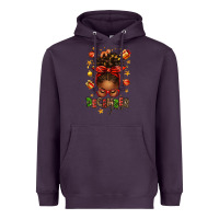Plum december girl christmas afro messy bun Heavyweight Hoodie - texasbilliewilder