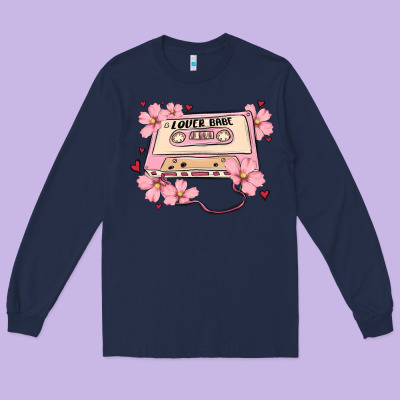 Lover Babe Valentines Day Long Sleeve Tee Designed By Maliassmallbusiness