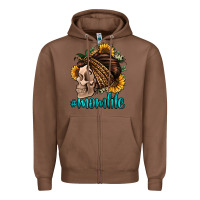 Chestnut momlife skull with bandana Zipper Hoodie - Jasminsmagicworld