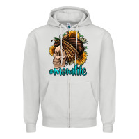 Dove Grey momlife skull with bandana Zipper Hoodie - Jasminsmagicworld