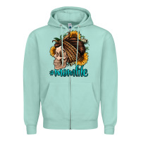 Seafoam momlife skull with bandana Zipper Hoodie - Jasminsmagicworld