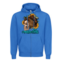 True Royal momlife skull with bandana Zipper Hoodie - Jasminsmagicworld