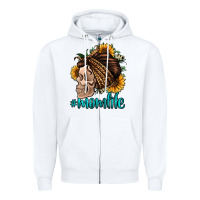 White momlife skull with bandana Zipper Hoodie - Jasminsmagicworld