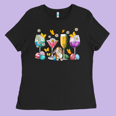 Easter Wine Glasses Easter Day Ladies Tee Designed By Neo Western