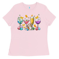 Bubblegum Pink Easter wine glasses Easter Day Ladies Tee - Neo Western