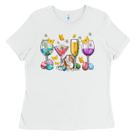 White Easter wine glasses Easter Day Ladies Tee - Neo Western