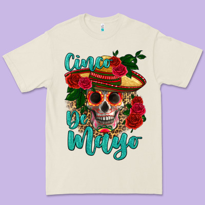 Cinco De Mayo Skull Premium Tee Designed By Hra Design Shop