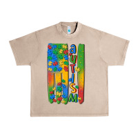 French Oak autism american flag Urban Heavy Tee - MaliasSmallBusiness