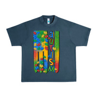 Midnight Navy autism american flag Urban Heavy Tee - MaliasSmallBusiness