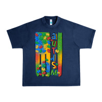 Navy autism american flag Urban Heavy Tee - MaliasSmallBusiness